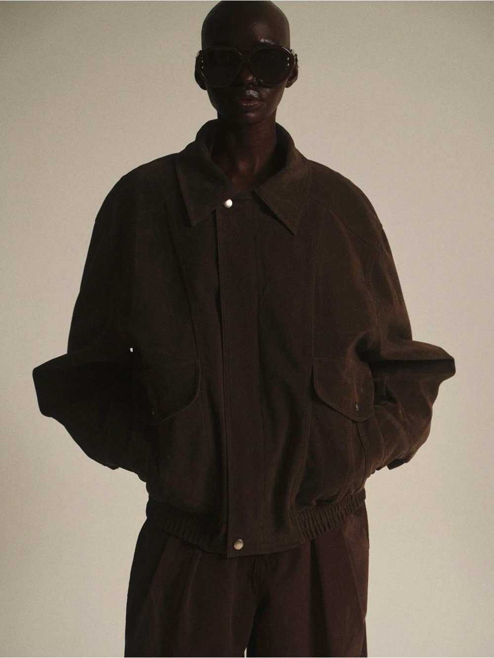 Source Unknown Suede Effect Bomber Jacket, OS - Picture 1 of 7